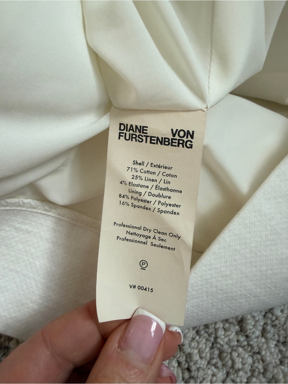 Diane Von Furstenberg White Cream Cotton Linen Sleeveless Dress Pockets Size 6 - Picture 16 of 16